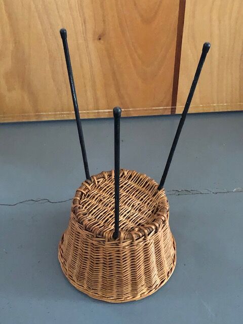 Wicker and wire plant holder