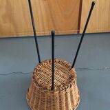 Wicker and wire plant holder