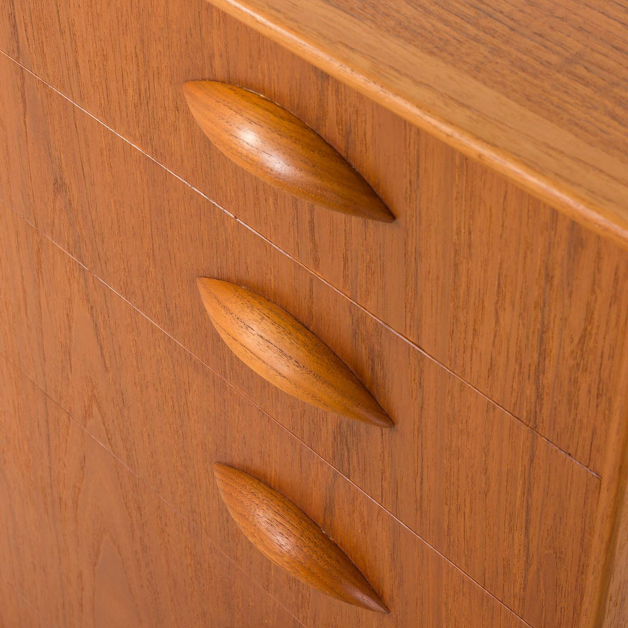 Scandinavian teak chest of drawers by Johannes Sorth for Nexo Mobelfabrik.