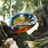 Amber & blue murano glass pocket empty and shell shape - 60s / 70s