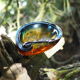 Amber & blue murano glass pocket empty and shell shape - 60s / 70s
