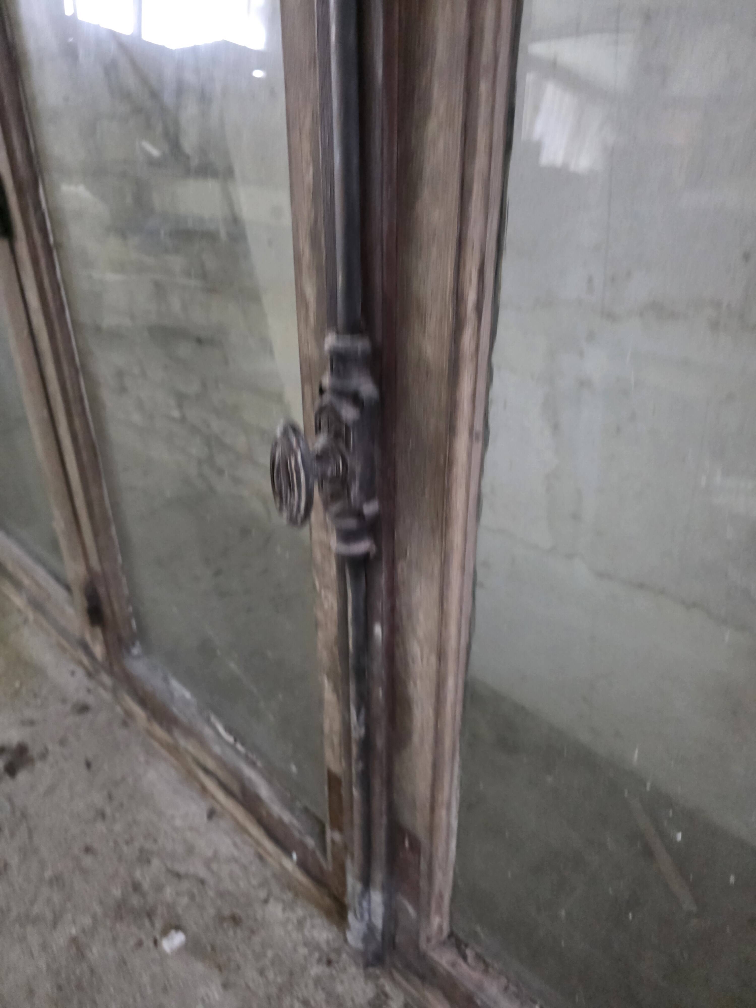Old solid oak window from the early 20th century.