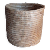 Panière corbeille ronde vintage en paille