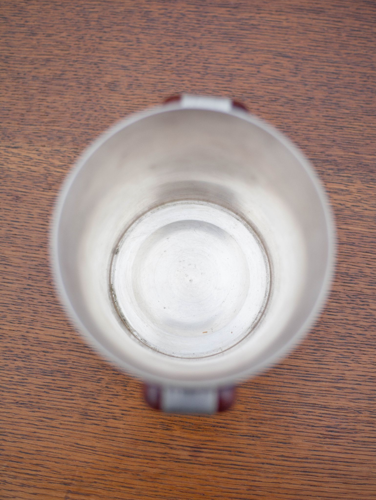 Art Deco ice bucket, silver metal ice bucket Bakelite handles