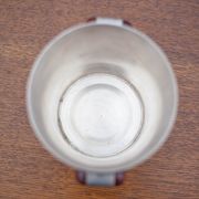 Art Deco ice bucket, silver metal ice bucket Bakelite handles