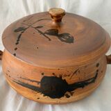 Service dish enamelled sandstone Pottery of the Vallauris Dove