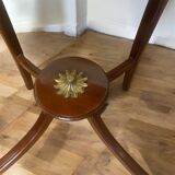 Paire de tables d’appoint Louis XV sculptées en hêtre et bronze, artisanale