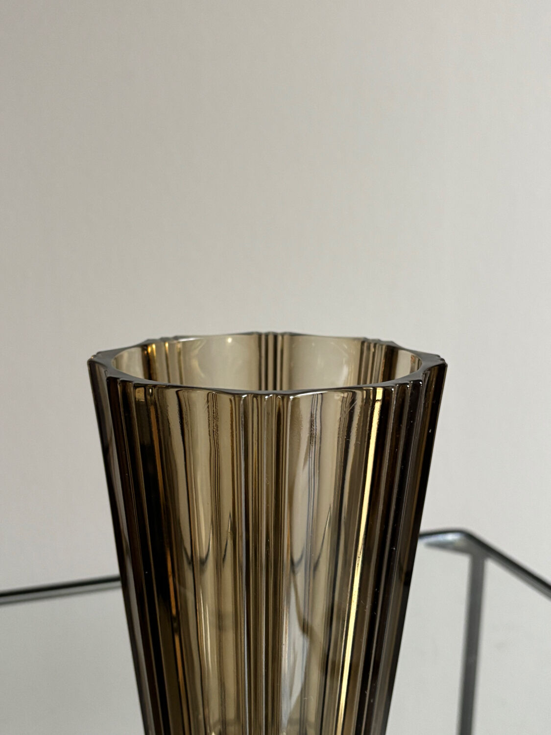 Smoked glass vase