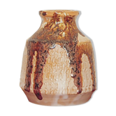Vase vintage en céramique rose saumon et marron du Danemark