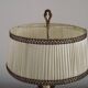 Bronze French Antique Art Nouveau 3-Light Candelabra Lamp Pleated Shade