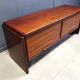 Rosewood Credenza With Vertical Tambour Doors by Dyrlund, 1960s