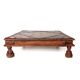 Ancient Indian ritual table of the Bajot type, wood and brass – Rajasthan
