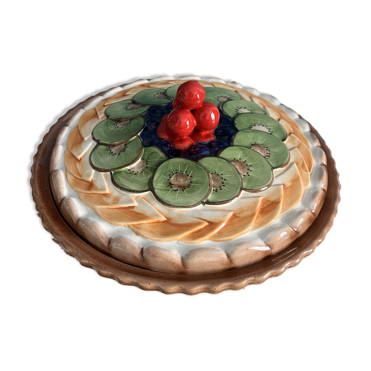Fruit tart dish barbotine "fruit tart" Silea