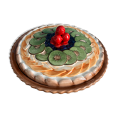 Fruit tart dish barbotine "fruit tart" Silea