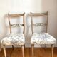 Pair of antique chairs, floral fabric