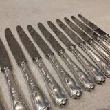 12 silver-plated dessert knives by Christofle Marly, 19.7cm