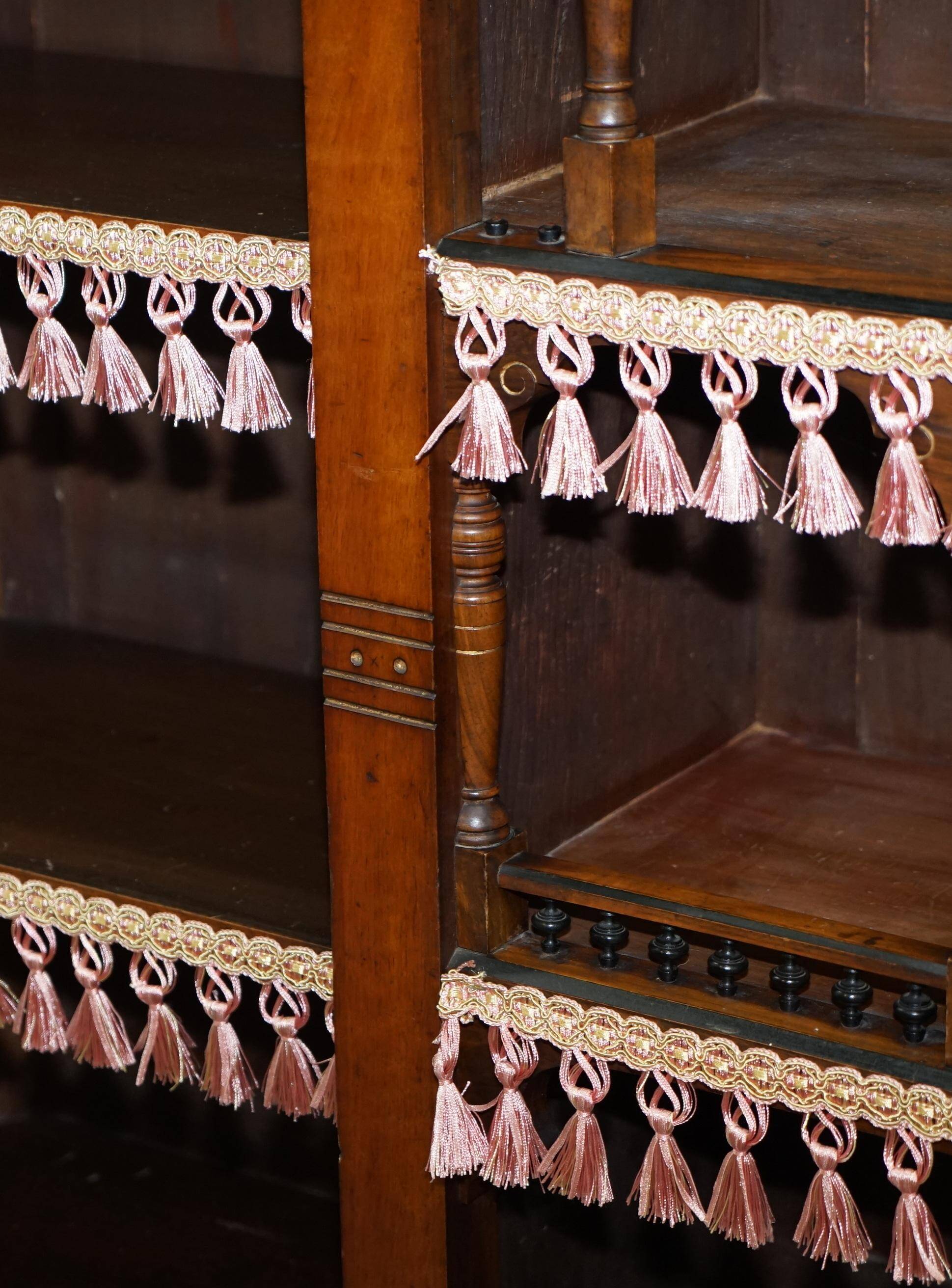 Open dwarf library in walnut, Gothic style Pugin