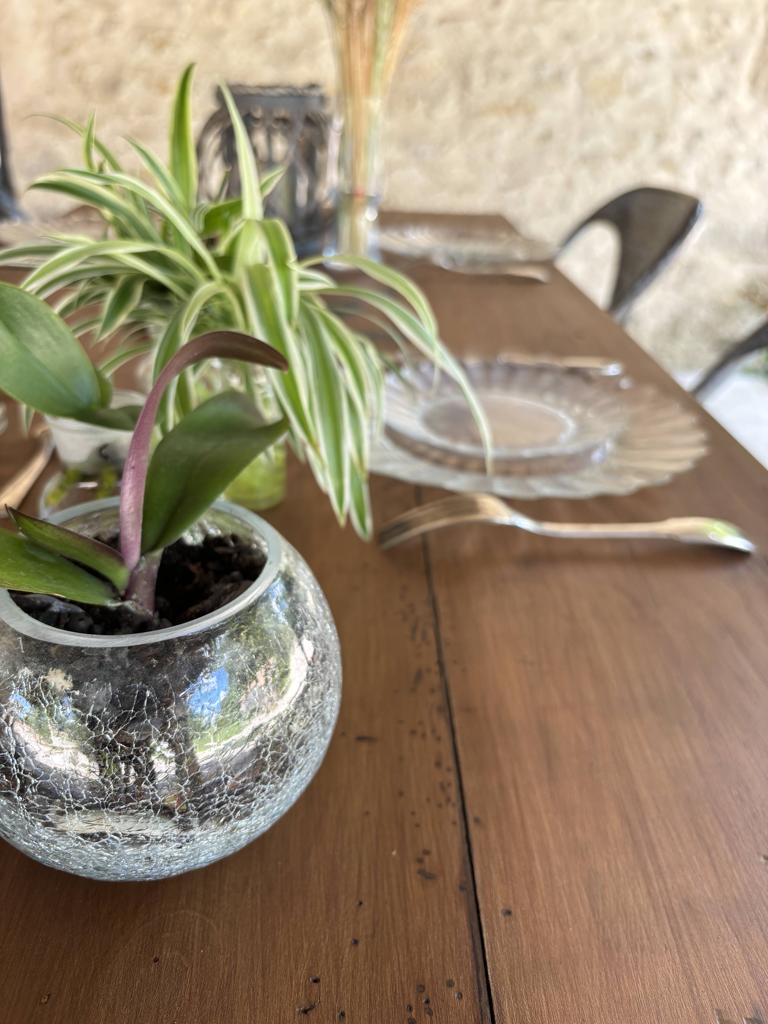 Farmhouse table with turned solid wood legs