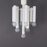 Space age ceiling lamp in white metal by temde, 1970s