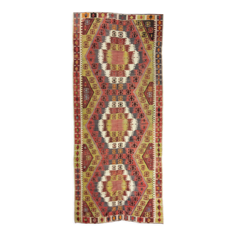 Tapis Kilim turc, 381x162 cm, MYK-1137