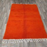 Handwoven Berber rug, traditionally woven, size 150 x 250 cm, orange