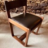 6 black chairs by Gunther Hoffstead for Uniflex - 1960's