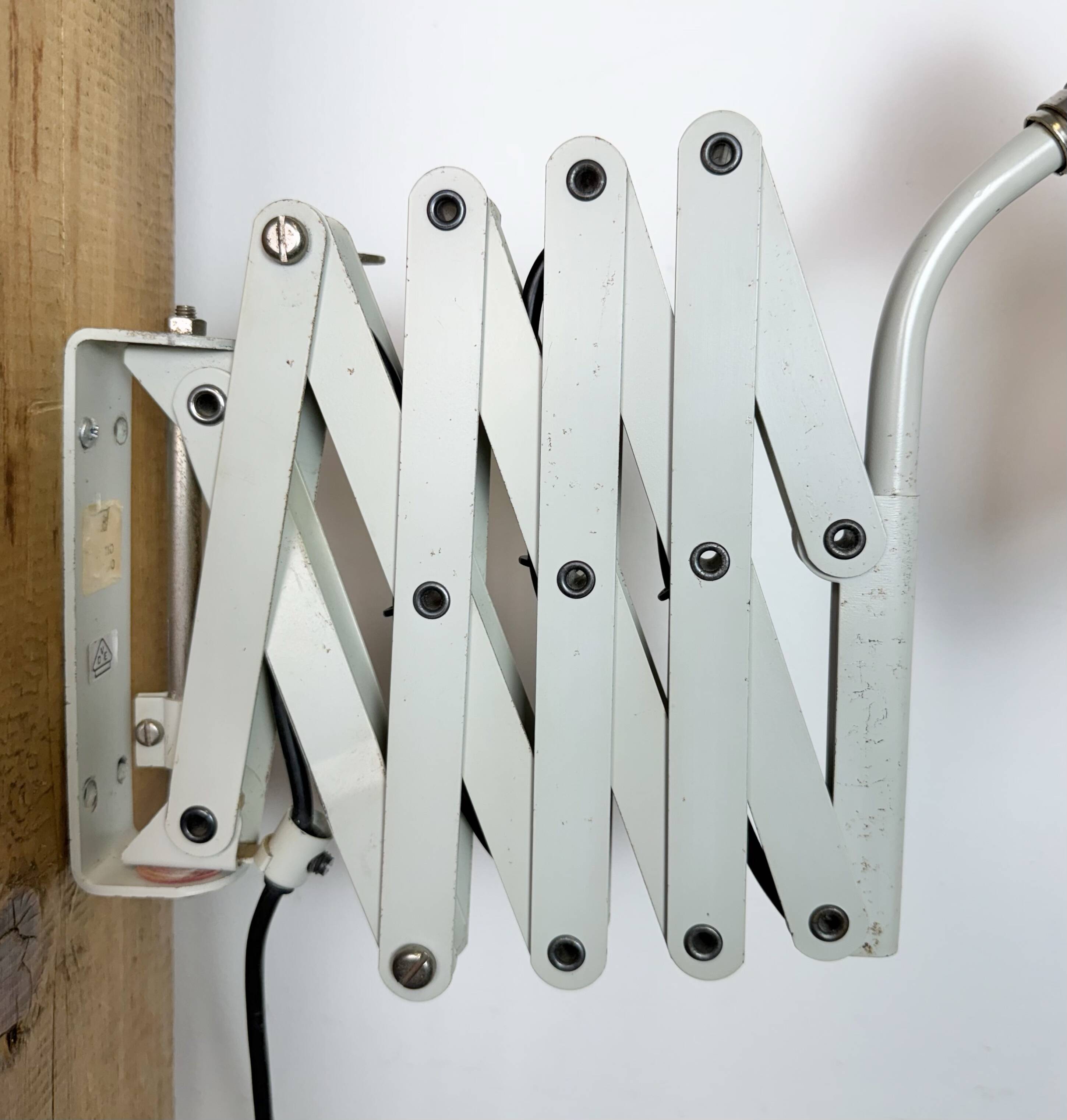 Grey German Industrial Scissor Wall Lamp from SIS, 1960s