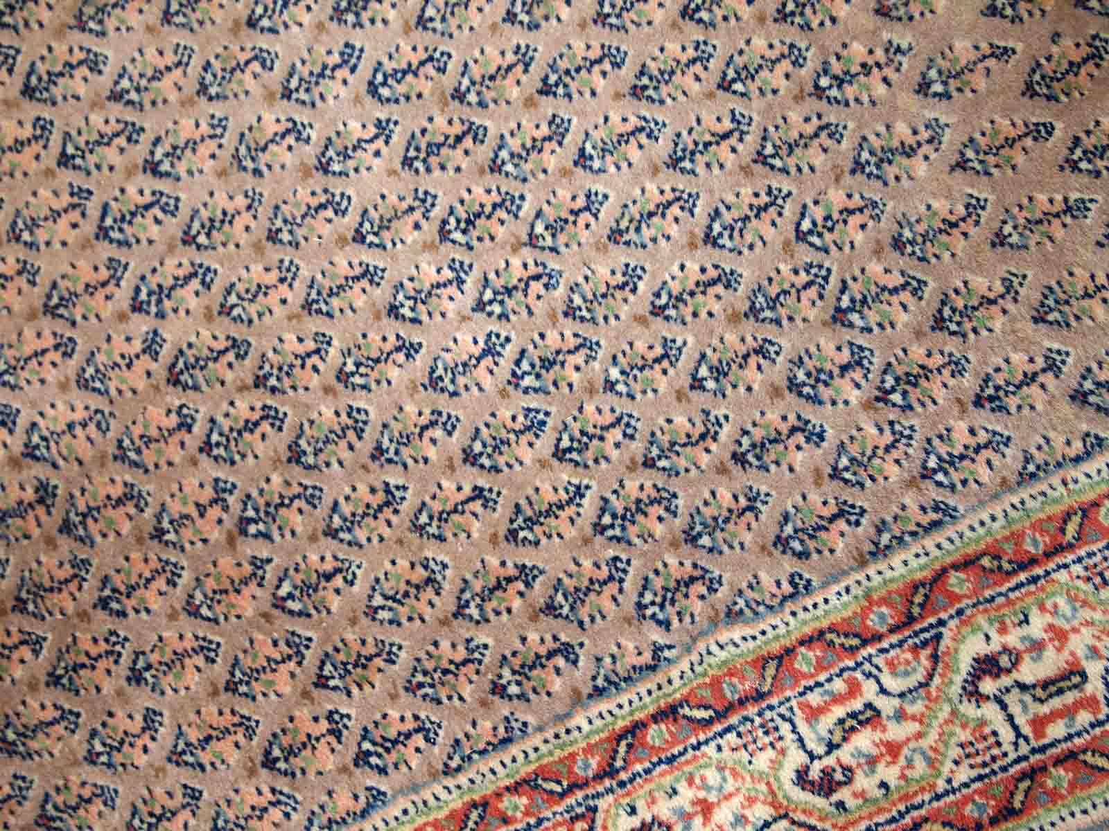 Vintage Indian Carpet Seraband handmade 74cm x 301cm 1970s, 1C813