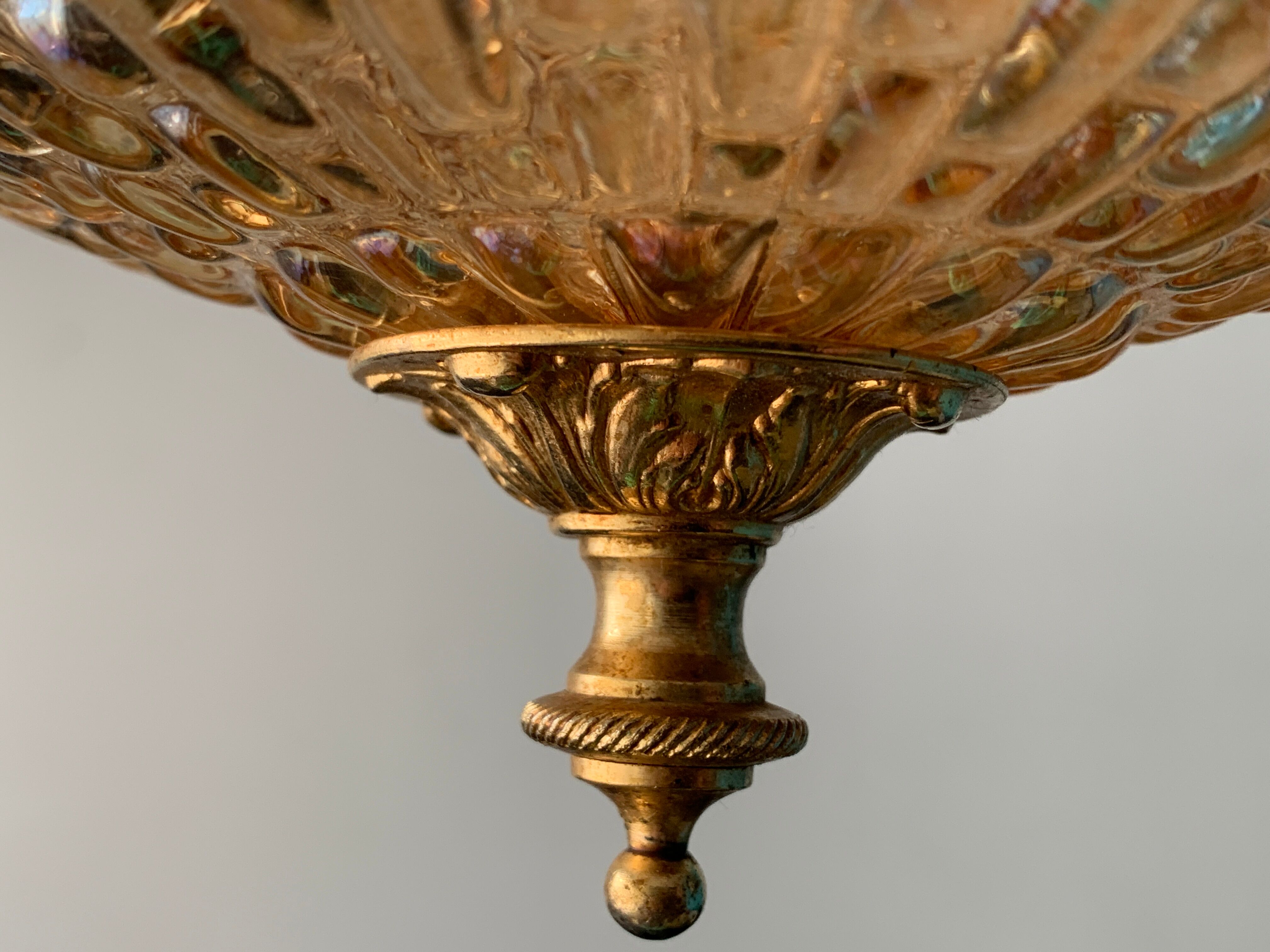 Lantern suspension in glass and brass