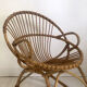 Fauteuil en rotin vintage 60's