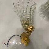 Murano Glass Brass Wall Sconces Set of 2 1980’s
