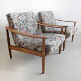Set of 2 floral print lounge chairs by Carl Straub for Goldfeder 1960s