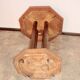 Coffee table, 1920s, beech wood and leather, vintage