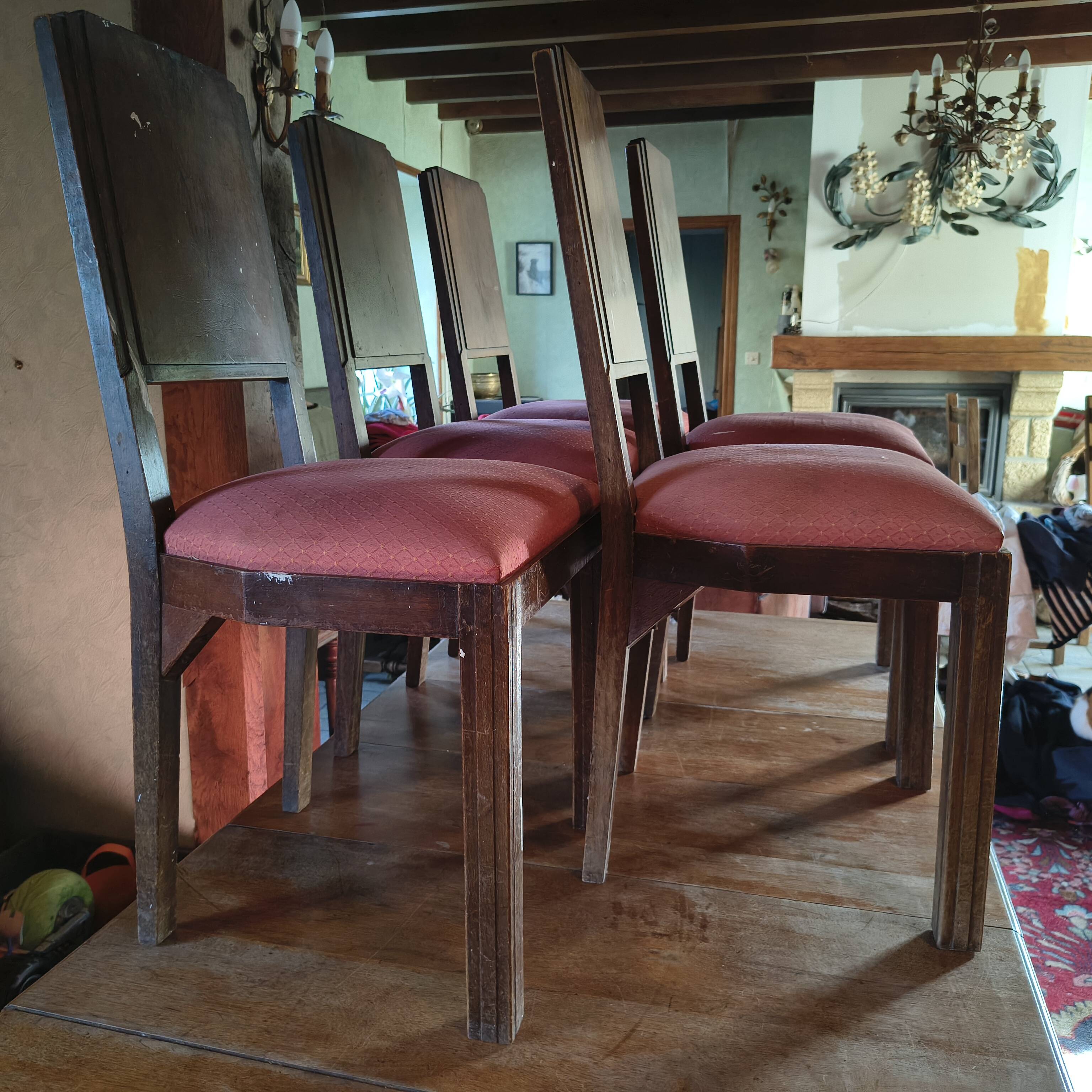 Five Art Deco style chairs plus one.
