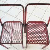 Duo industrial metal chairs