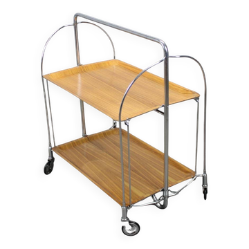 Vintage chrome folding service trolley, 1950s