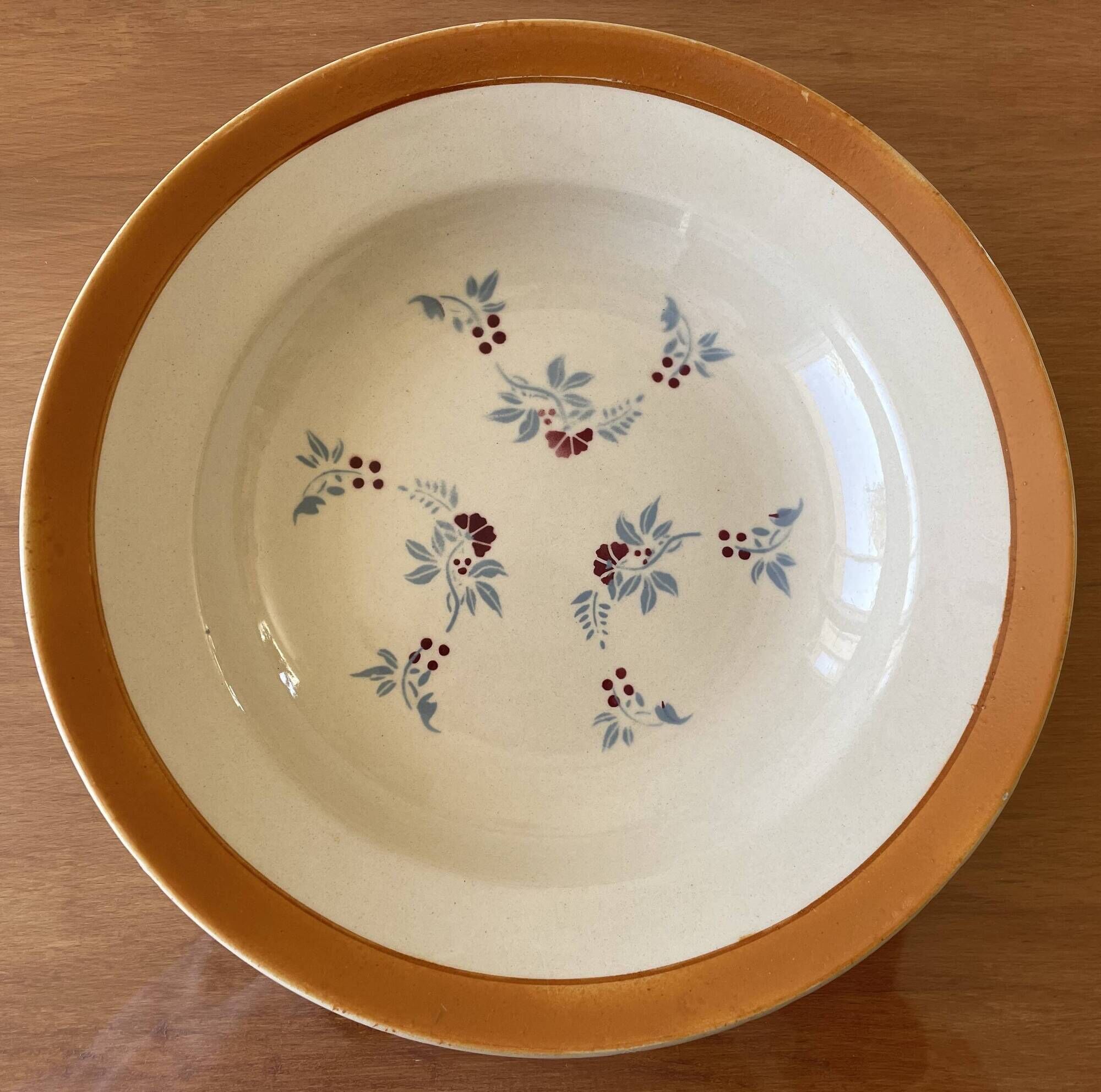 6 antique deep plates in pexonne faience (lorraine)