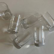 Set of 6 1970 Scandinavian crystal goblet glasses