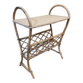 Vintage rattan magazine holder