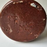 Grand pichet en céramique émaillée marron signé accolay - hauteur 31cm