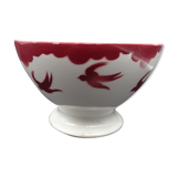 Saarland Digoin's Faience Bowl - Red Swallow Decoration - 1940