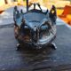 Set of silver metal cutlery from maken's + centrepiece + basket