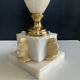 Italian lamp in alabaster and opaline from the 1970s.