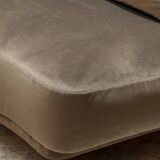 Large rounded velvet sofa