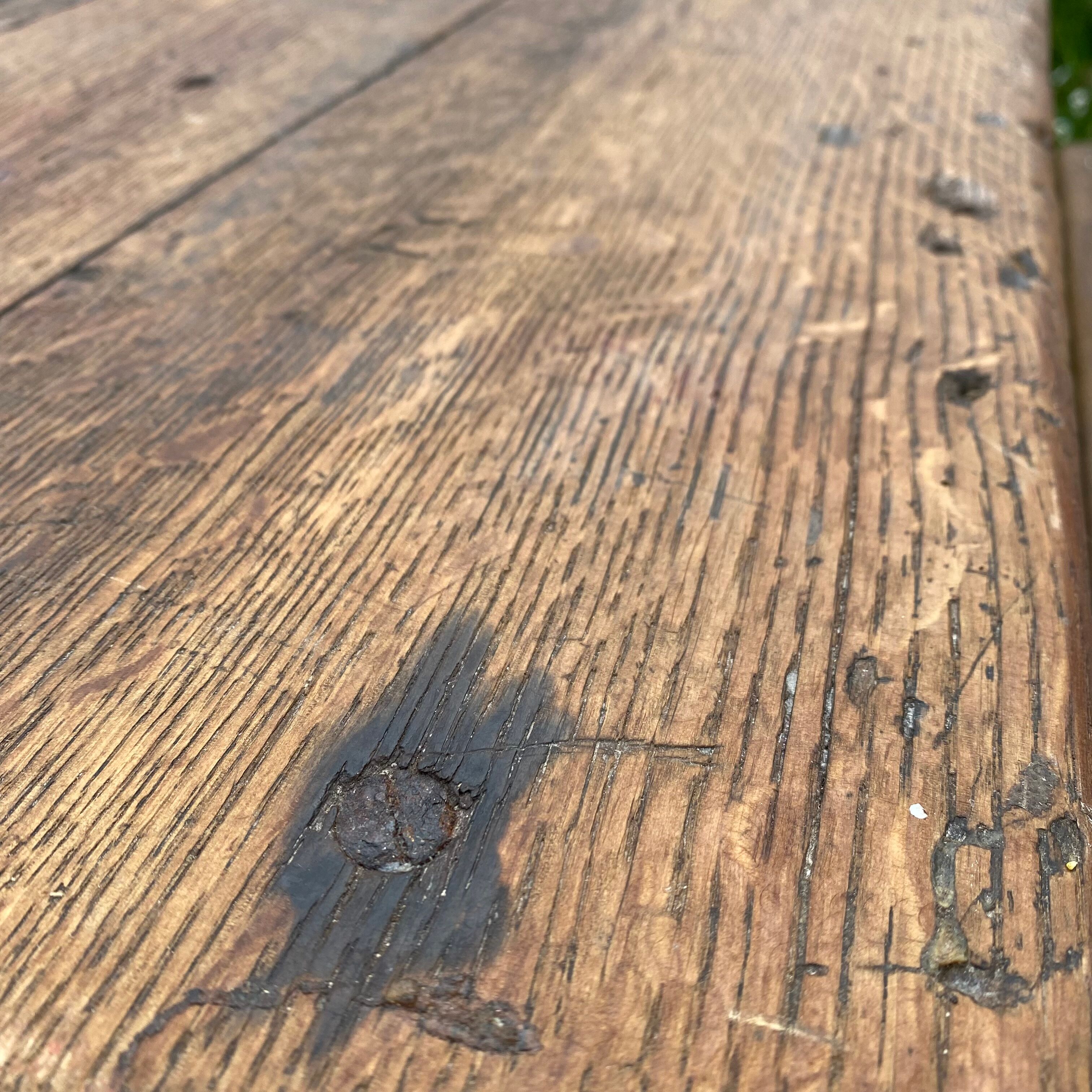 Old school desk in wood and cast iron