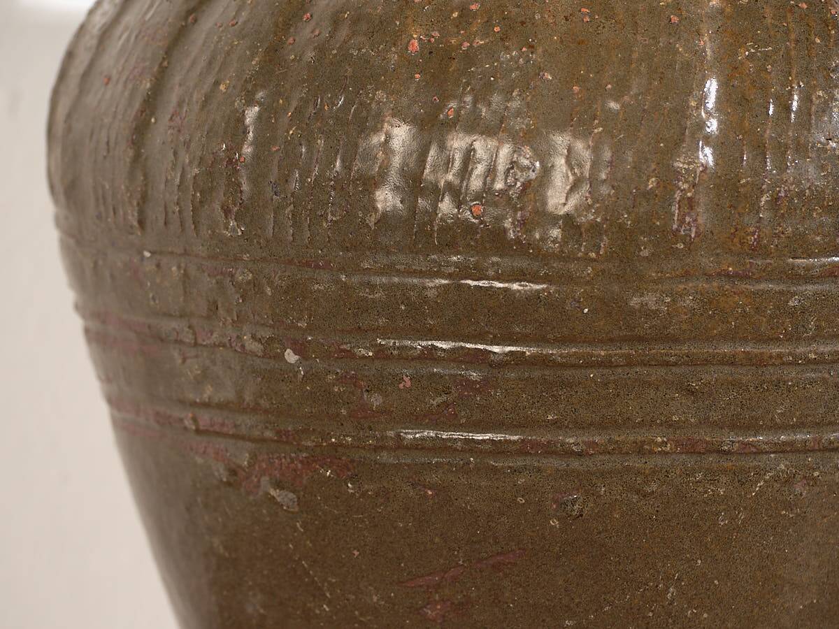 Small antique olive green vase (c.1900)