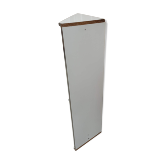 Encoignure blanche miroir étagère placard rangement