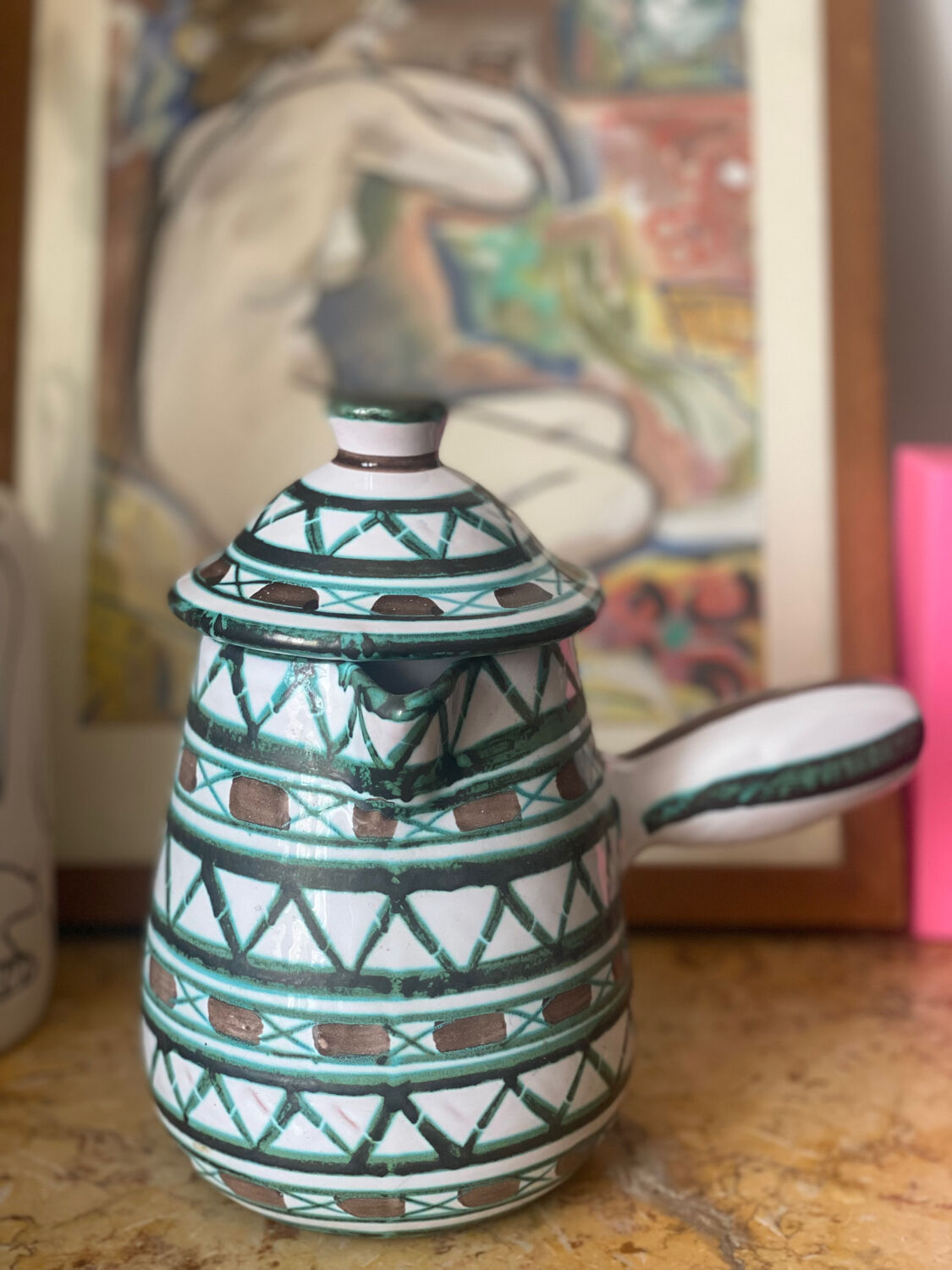 Vallauris vintage ceramic chocolatier signed Robert Picault