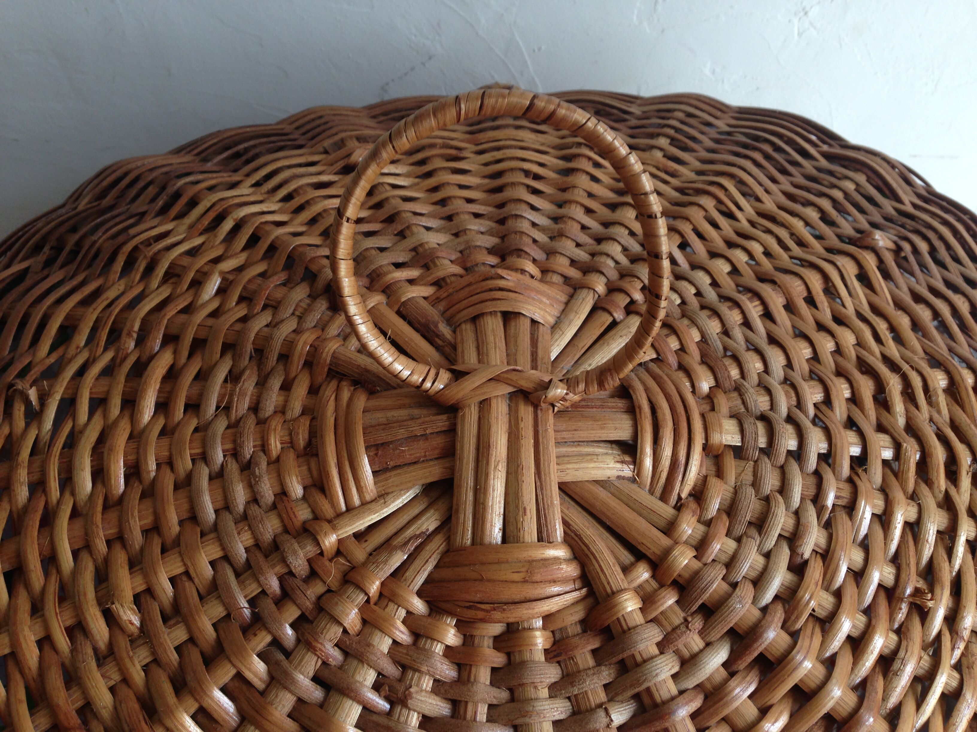 Vintage wicker laundry basket