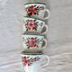 4 tasses à café antiques faïence – Creil & Montereau HBCM « Simone »